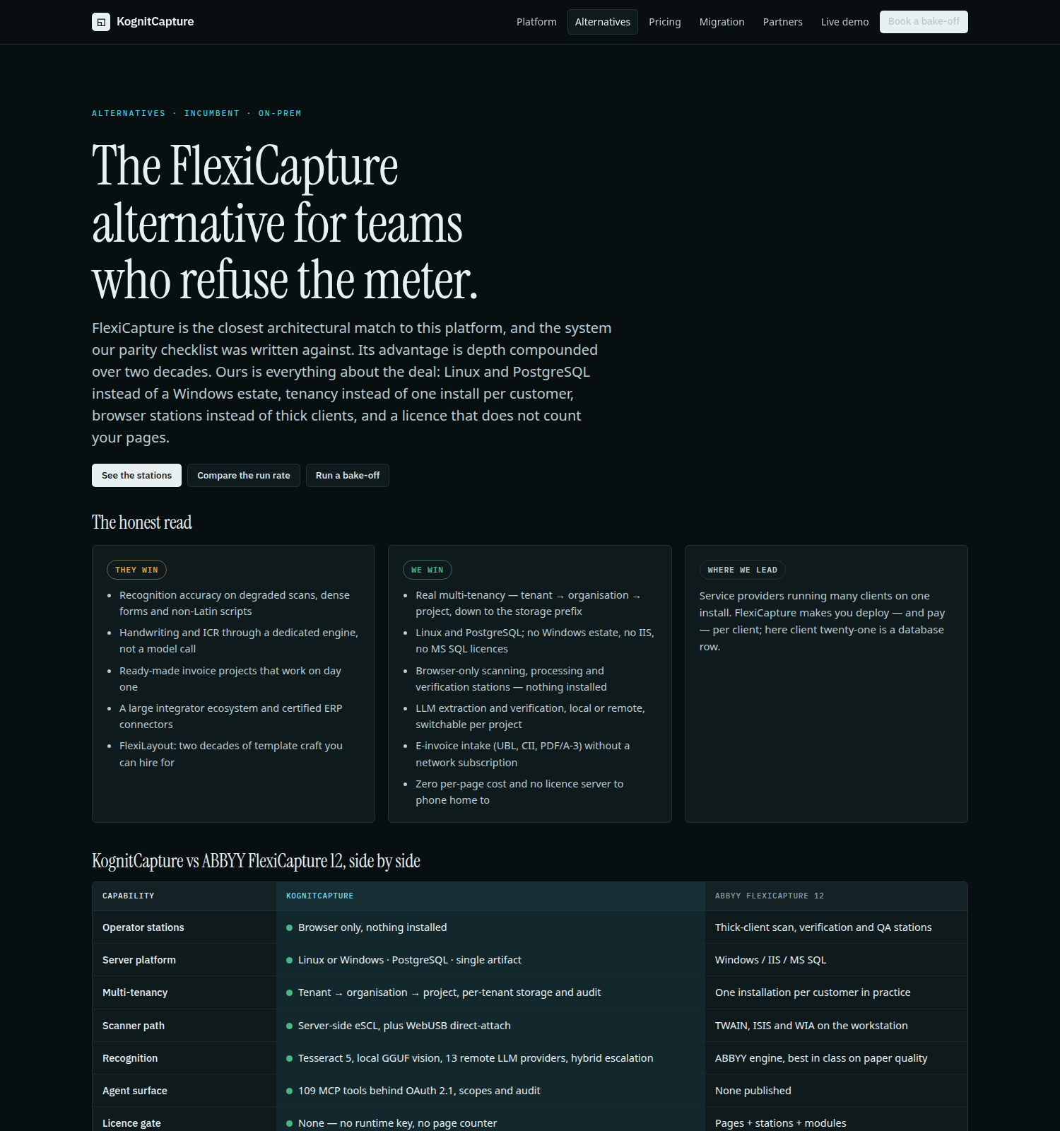 Alternatives — dark, August 2026 build