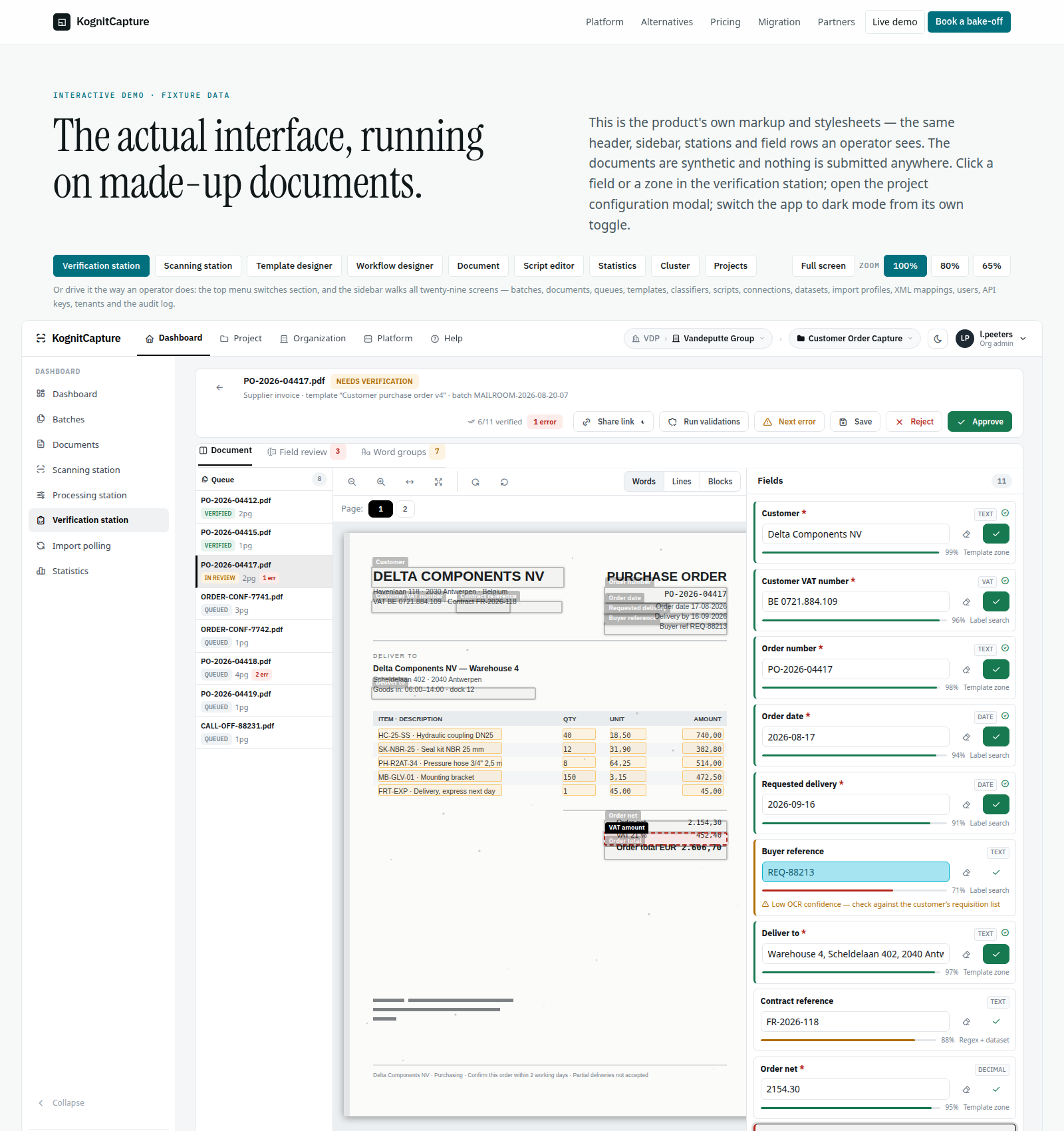 Purchase order demo — verify, August 2026 build